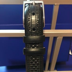 Allen Edmonds belt. Black weave. Size 38.